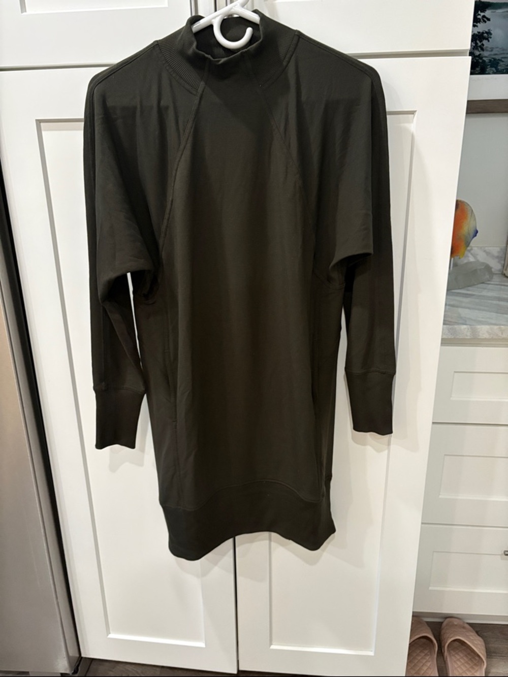 lululemon athletica Olive Green knee length dress. Almost brand new. Worn 1 time